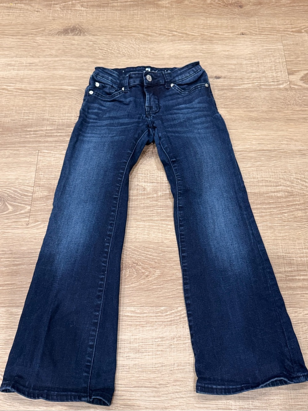 7 For All Mankind Girls Size 8 Dojo Jeans Dark Wash Flare Bootcut Stretch